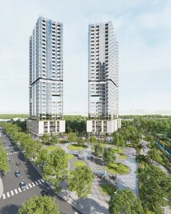 QP Holdings - Thap can ho va tien ich cay xanh
