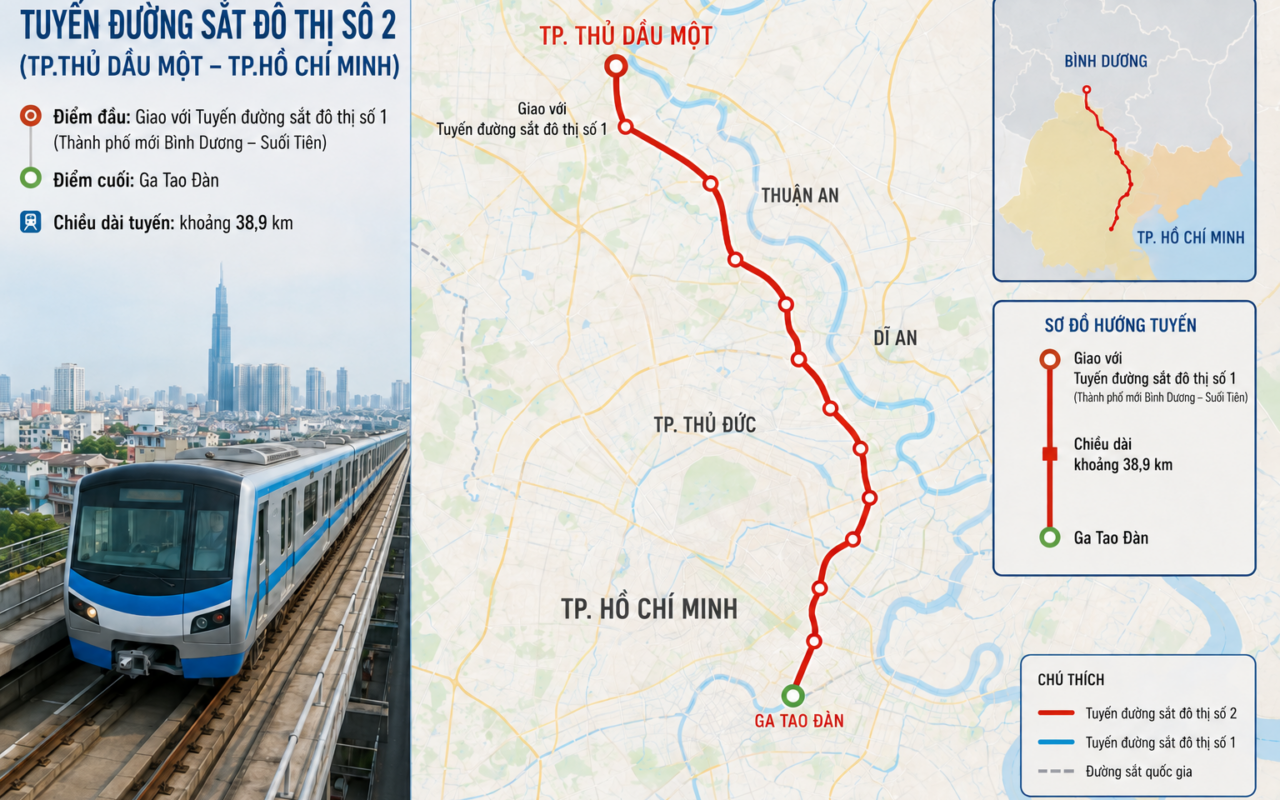 Metro Thủ Dầu Một – Tao Đàn: Trục kết nối mới giữa Bình Dương và lõi TP.HCM
