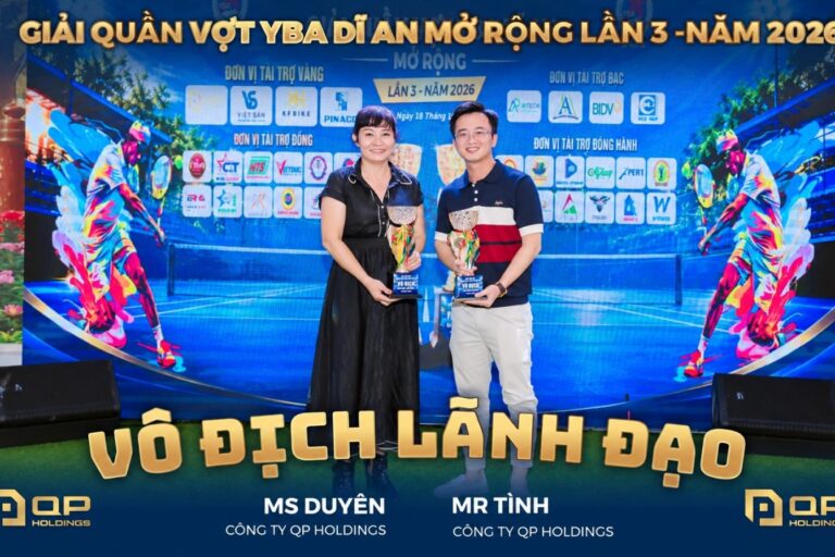 QP Holdings xuất sắc giành ngôi vô địch Giải Quần vợt YBA Dĩ An mở rộng 2026