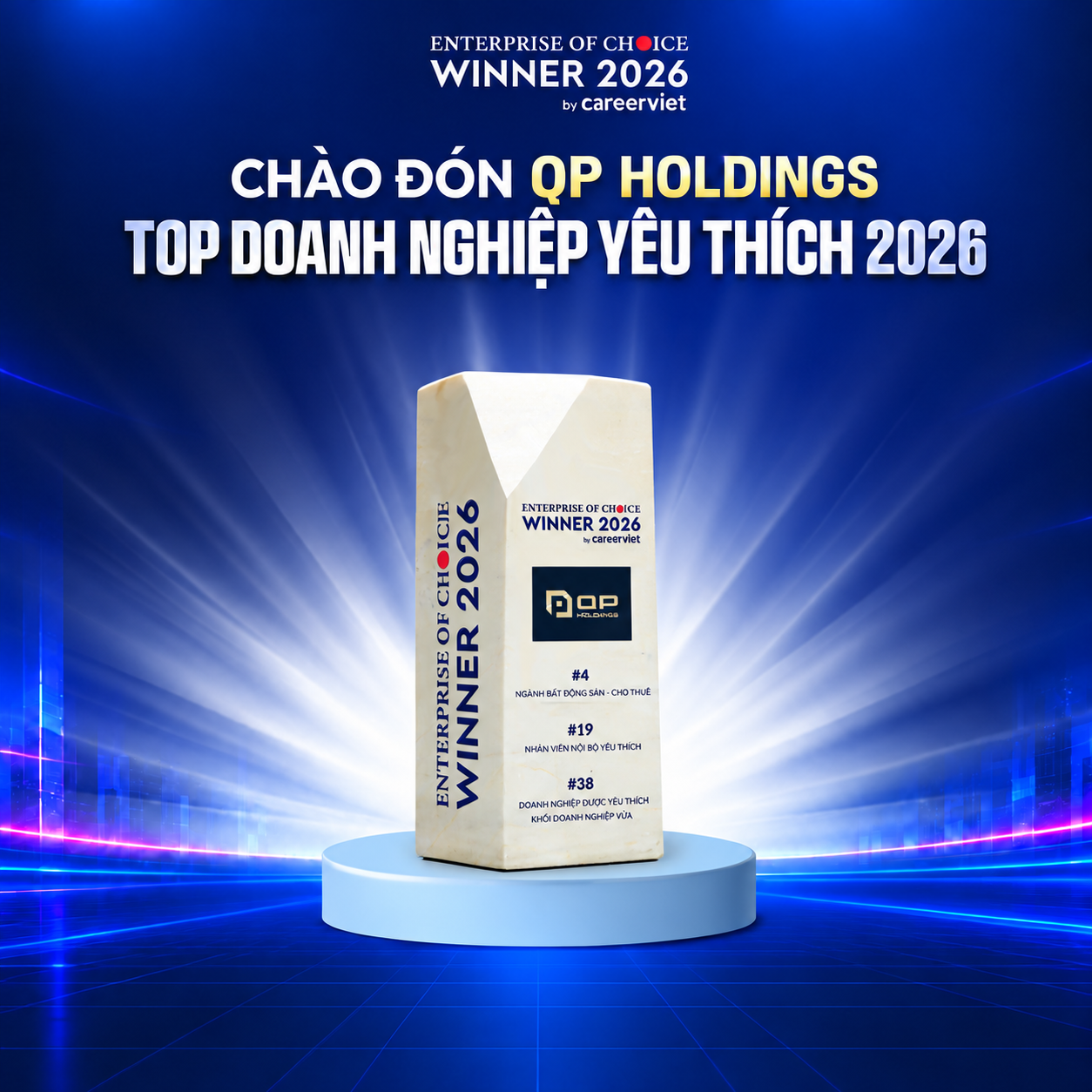 QP Holdings ghi dấu tại Enterprise of Choice 2026 với ba thứ hạng nổi bật